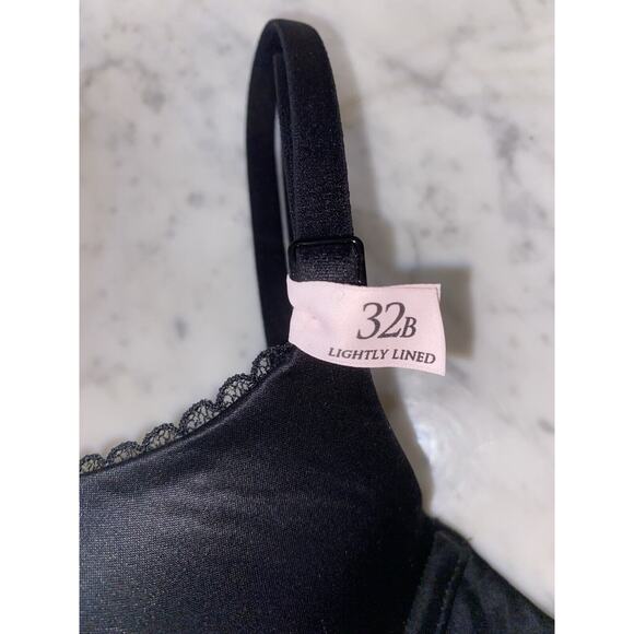 Body By Victoria Lightly Lined Demi Bra 32B Black Padded New 164051 - Picture 3 of 7